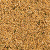 A close-up, top-down view of Mccormick Grill Mates Montreal Chicken Seasoning Ground 23 Oz, showing a granular blend of light brown spices, green herbs, and white salt crystals.