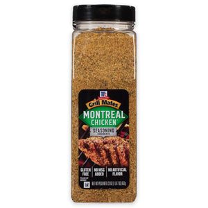 A jar of McCormick Grill Mates Montreal Chicken Seasoning.