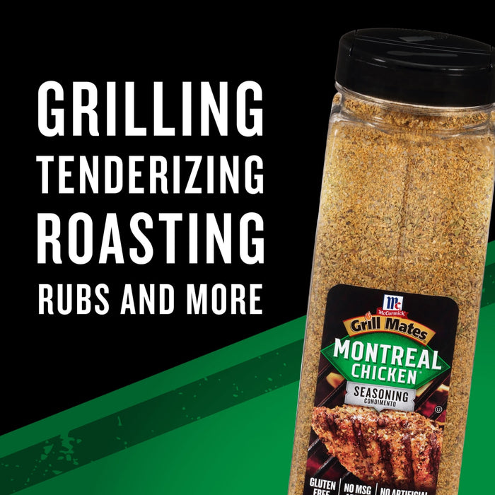 A jar of McCormick Grill Mates Montreal Chicken Seasoning.
