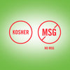 The image shows two red circular icons, one indicating the product is Kosher and the other indicating it contains No MSG.