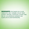 A list of ingredients for a product, including textured soy flour, canola oil, salt, caramel color, yeast extract, natural and artificial flavor, FD&amp;C Red No. 40, disodium inosinate and guanylate.