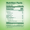 Nutrition facts label for a serving of a product.