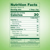 Nutrition facts label for a serving of a product.
