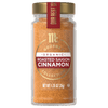 A jar of McCormick Gourmet Organic Roasted Saigon Cinnamon.