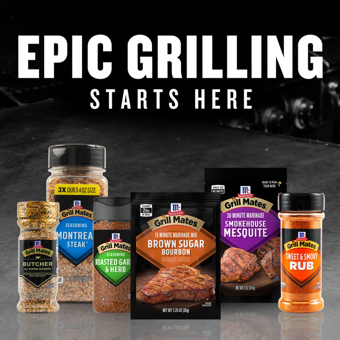Epic Grilling Starts Here with a variety of Grill Mates seasonings.