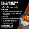 Recipe card for Grilled Brown Sugar Bourbon Chicken featuring McCormick Grill Mates Brown Sugar Bourbon Seasoning.