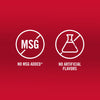The image shows two icons indicating no MSG added and no artificial flavors.