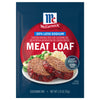 McCormick 30% Less Sodium Meat Loaf seasoning mix package.