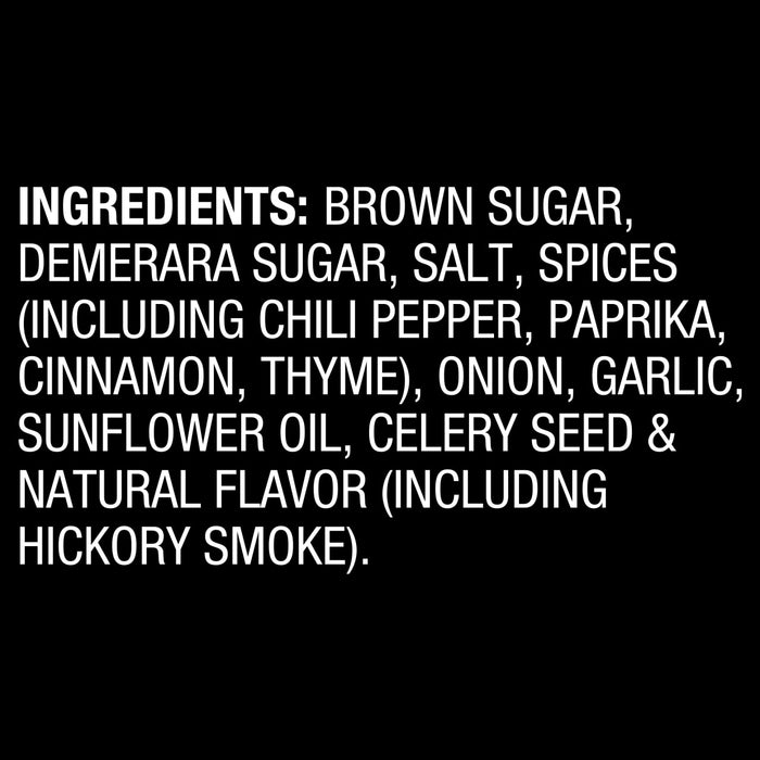 A list of ingredients for a product, including brown sugar, spices, and natural flavors.