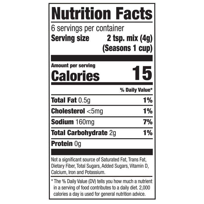 A list of ingredients for Mccormick Garlic Butter Shrimp Scampi Seasoning Mix .87 Oz including garlic, butter, corn maltodextrin, salt, corn syrup solids, spices, nonfat milk solids, citric acid, lemon juice solids, cultured whey, and lemon oil.