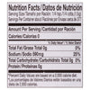 Nutrition facts label for a product with 0 calories, 0g fat, 590mg sodium, 0g carbohydrates, and 0g protein.