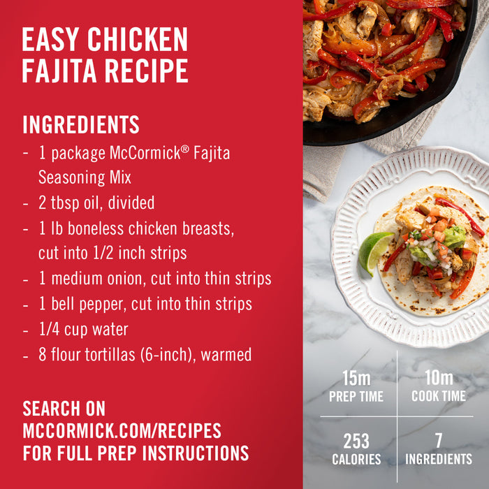 McCormick® Fajita Seasoning Mix, 1.12 oz (6-Pack)