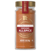 A jar of McCormick Gourmet Organic Ground Allspice.