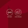 The image displays the Non-GMO and USDA Organic certification symbols.