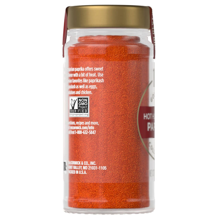 A jar of McCormick Hot Paprika is shown.