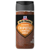 A jar of McCormick Grill Mates Chipotle &amp; Roasted Garlic seasoning.
