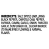 Ingredients for the seasoning include salt spices garlic onion roasted garlic sunflower oil silicon dioxide and natural flavor.