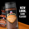 A McCormick Grill Mates Chipotle &amp; Roasted Garlic seasoning bottle is shown with the text New Look Same Flavor!