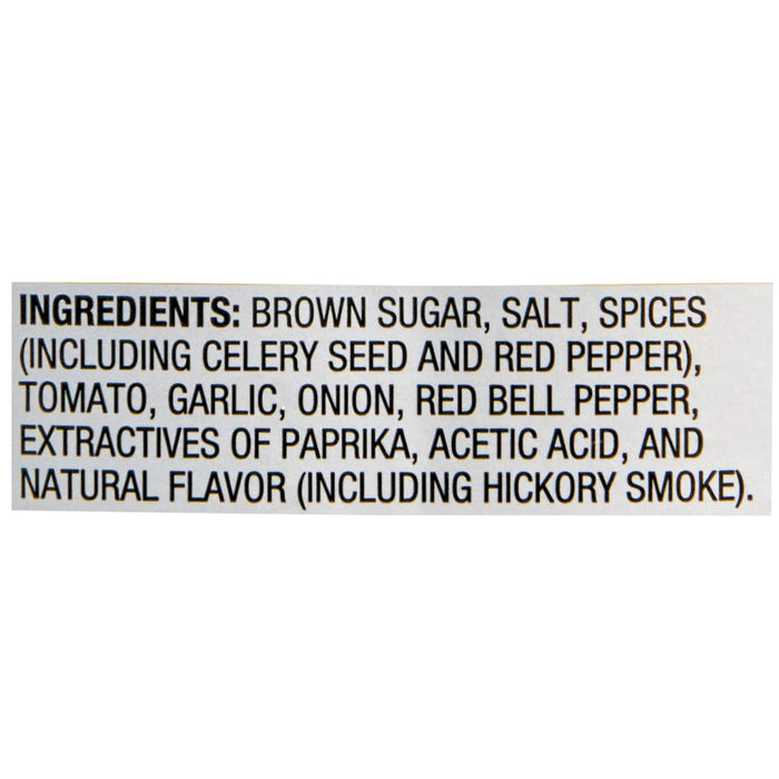 A list of ingredients for a product, including brown sugar, salt, spices, and natural flavor.