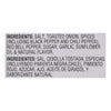 The ingredients for the seasoning are listed in English and Spanish.