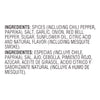 Ingredients list for a seasoning blend in English and Spanish.