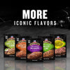 McCormick Grill Mates marinade mixes in various flavors are displayed with the text More Iconic Flavors above them.