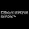 A list of ingredients for a product including salt brown sugar corn starch and spices.