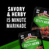 A package of McCormick Grill Mates Zesty Herb 15 Minute Marinade is displayed.