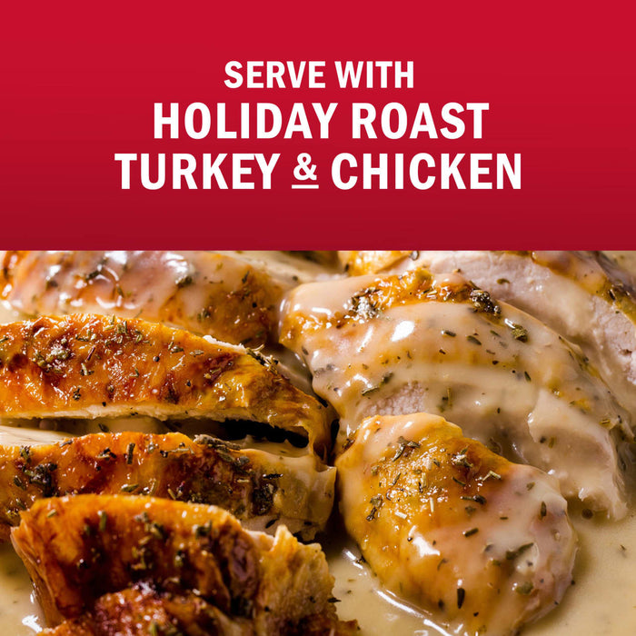 Holiday roast turkey and chicken are served with a delicious sauce.