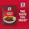 McCormick Chili seasoning packet featuring a bowl of chili and the tagline The Taste You Trust.
