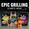 An array of McCormick Grill Mates seasonings and marinades, including the Mccormick Grill Mates Brown Sugar Bourbon Blend Gf 3.0 Oz, are displayed against a dark background with the text EPIC GRILLING STARTS HERE.