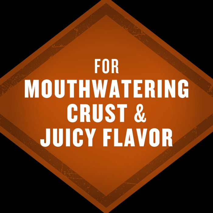 A brown diamond-shaped label for Mccormick Grill Mates Brown Sugar Bourbon Blend Gf 3.0 Oz, stating 'FOR MOUTHWATERING CRUST &amp; JUICY FLAVOR'.