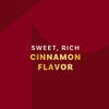The image highlights the sweet, rich cinnamon flavor of a product.
