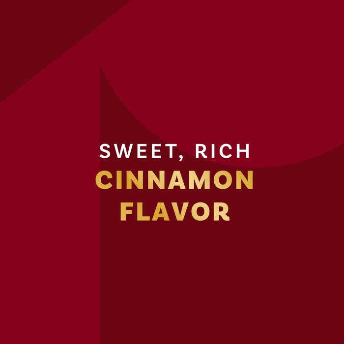 The image highlights the sweet, rich cinnamon flavor of a product.