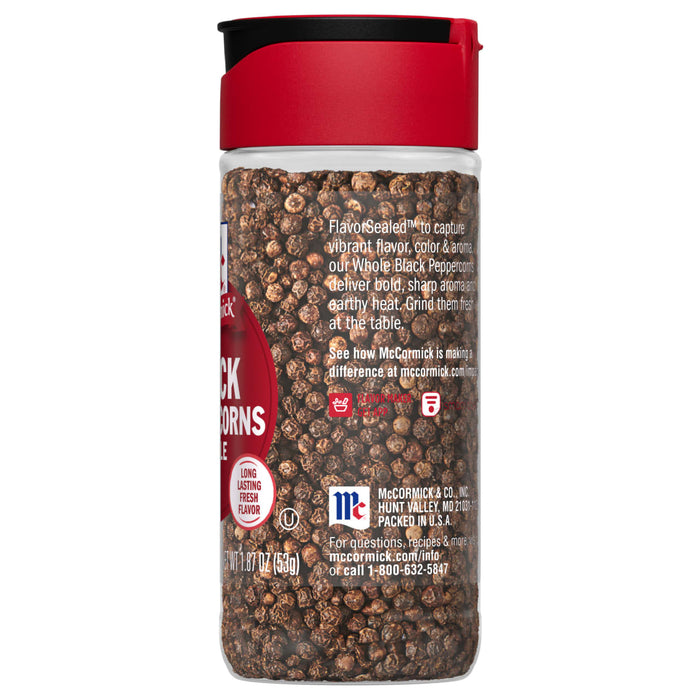 McCormick® Whole Black Pepper, 1.87 oz