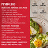 A recipe for Pesto Eggs with McCormick spices with a photo of the finished dish.