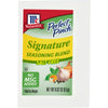 McCormick Perfect Pinch Signature Salt Free Seasoning Blend package with a picture of garlic onion basil and orange peel.
