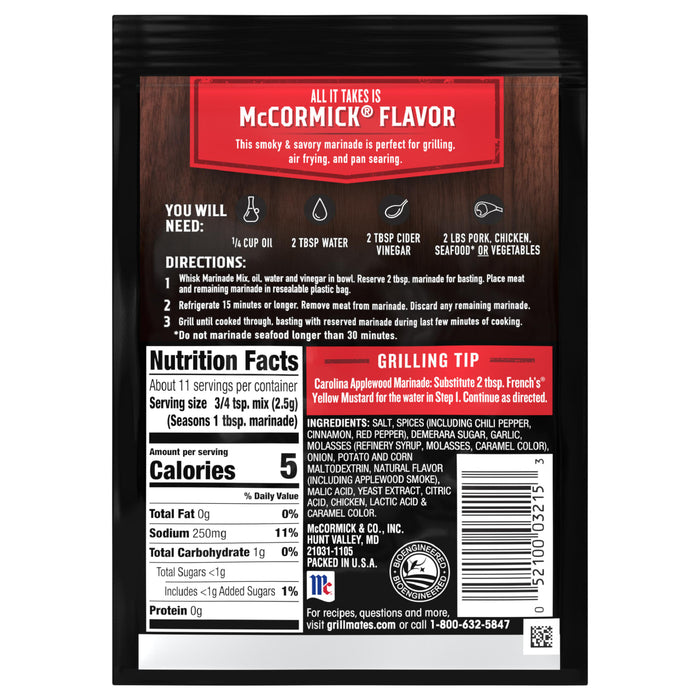 McCormick® Grill Mates® Smoky Applewood Marinade, 1 oz (6-Pack)
