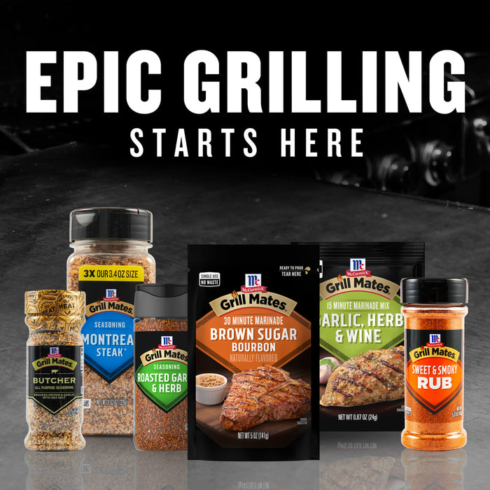 Epic Grilling Starts Here with a variety of Grill Mates seasonings.