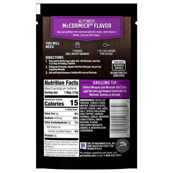 McCormick® Grill Mates® Smokehouse Mesquite 30 Minute Marinade, 5 oz (6-Pack)