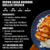 McCormick's Brown Sugar Bourbon Grilled Chicken recipe with simple instructions and ingredient list.