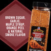The image shows a bottle of Grill Mates Smokehouse Maple seasoning with a list of ingredients including brown sugar, garlic, maple syrup, orange peel, and natural smoke flavor.