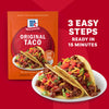 A McCormick Taco Seasoning Mix package, featuring two tacos and a 'Simple &amp; Clean Ingredient Statement' badge, is highlighted by an arrow pointing to the badge.