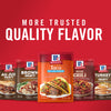 Six McCormick seasoning packets for different dishes including Au Jus Brown Gravy Taco Chili and Turkey Gravy.