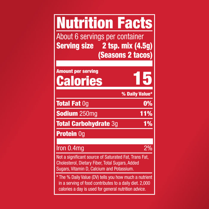 McCormick® 30% Less Sodium Taco Seasoning Mix, 1 oz (6-Pack)