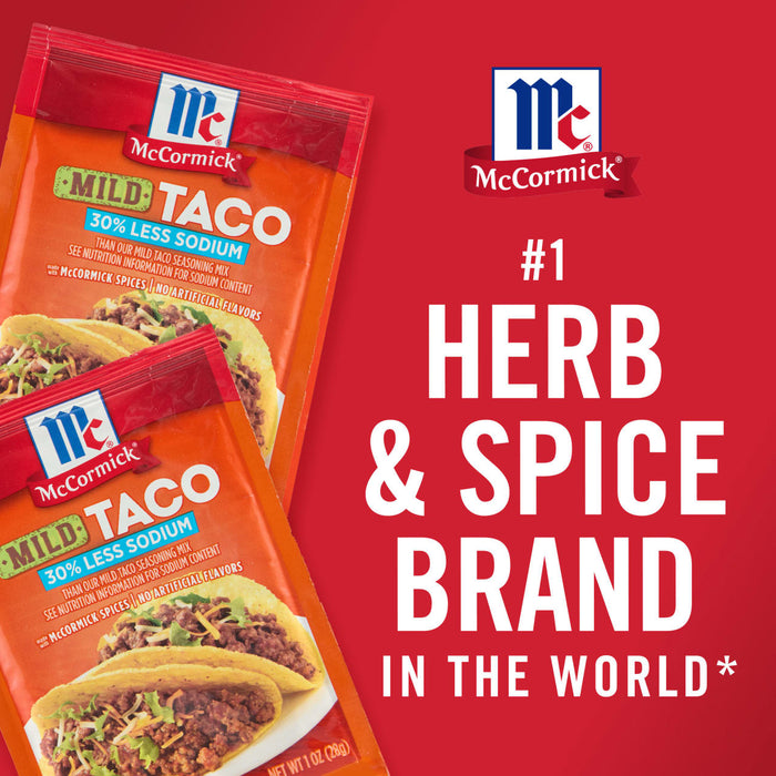 McCormick® 30% Less Sodium Mild Taco Seasoning Mix, 1 oz (6-Pack)