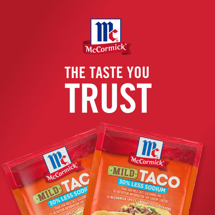 McCormick® 30% Less Sodium Mild Taco Seasoning Mix, 1 oz (6-Pack)
