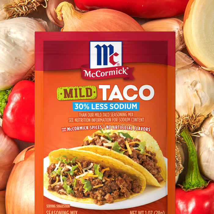 McCormick® 30% Less Sodium Mild Taco Seasoning Mix, 1 oz (6-Pack)