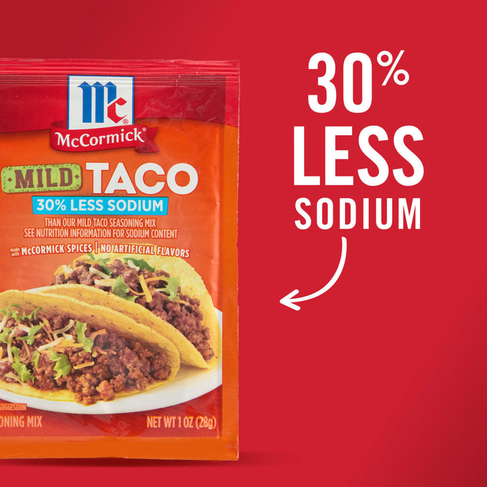 McCormick® 30% Less Sodium Mild Taco Seasoning Mix, 1 oz (6-Pack)