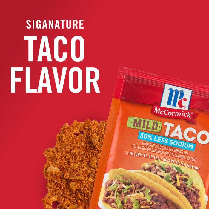 McCormick® 30% Less Sodium Mild Taco Seasoning Mix, 1 oz (6-Pack)